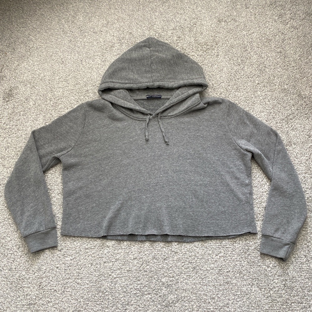 brandy melville grey cropped hoodie